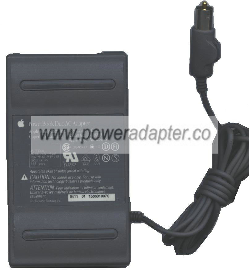 APPLE POWERBOOK DUO AA19200 AC ADAPTER 24VDC 1.5A Used 3.5 mm Si APPLE POWERBOOK DUO AA19200 AC ADAPTER 24VDC 1.5A Used 3.5 mm Si