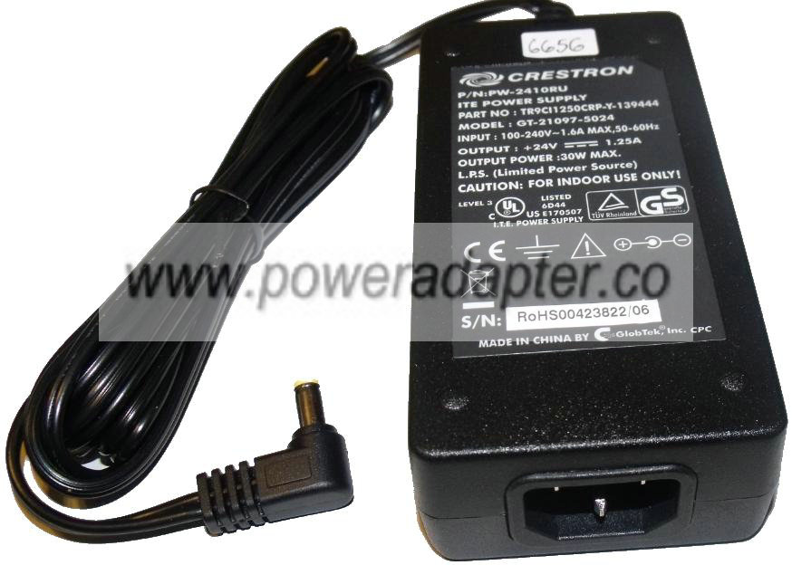 CRESTRON GT-21097-5024 AC ADAPTER 24VDC 1.25A NEW -( )- 2x5.5mm CRESTRON GT-21097-5024 AC ADAPTER 24VDC 1.25A NEW -( )- 2x5.5mm