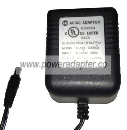 IE ILA41-121200S AC ADAPTER 12V DC 1200mA Used 2.5 x 5.4 x 10mm IE ILA41-121200S AC ADAPTER 12V DC 1200mA Used 2.5 x 5.4 x 10mm
