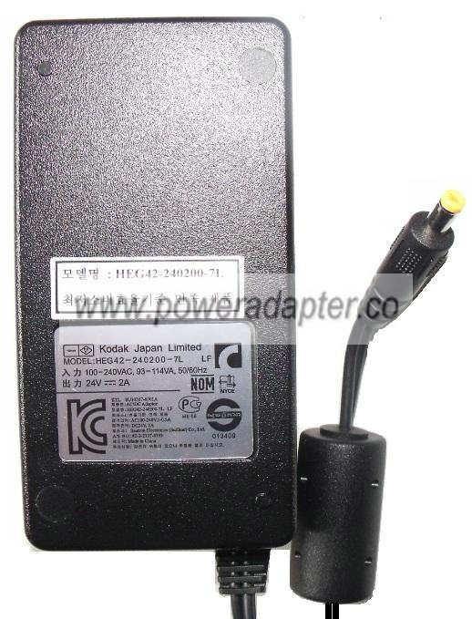 KODAK HEG42-240200-7L AC ADAPTER 24V 2A New 1.8x4.8x9.7mm -( )- KODAK HEG42-240200-7L AC ADAPTER 24V 2A New 1.8x4.8x9.7mm -( )-