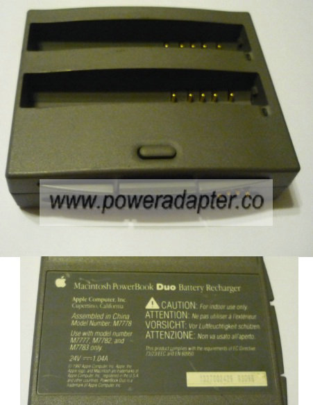 APPLE MACINTOSH M7778 POWERBOOK Duo 24v 1.04A BATTERY RECHARHER APPLE MACINTOSH M7778 POWERBOOK Duo 24v 1.04A BATTERY RECHARHER