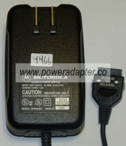 MOTOROLA SPN4226A AC ADAPTER 7.8VDC 1A NEW POWER SUPPLY MOTOROLA SPN4226A AC ADAPTER 7.8VDC 1A NEW POWER SUPPLY