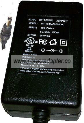 OH-1048A0902000U AC ADAPTER 9VDC 2A POWER SUPPLY OH-1048A0902000U AC ADAPTER 9VDC 2A POWER SUPPLY