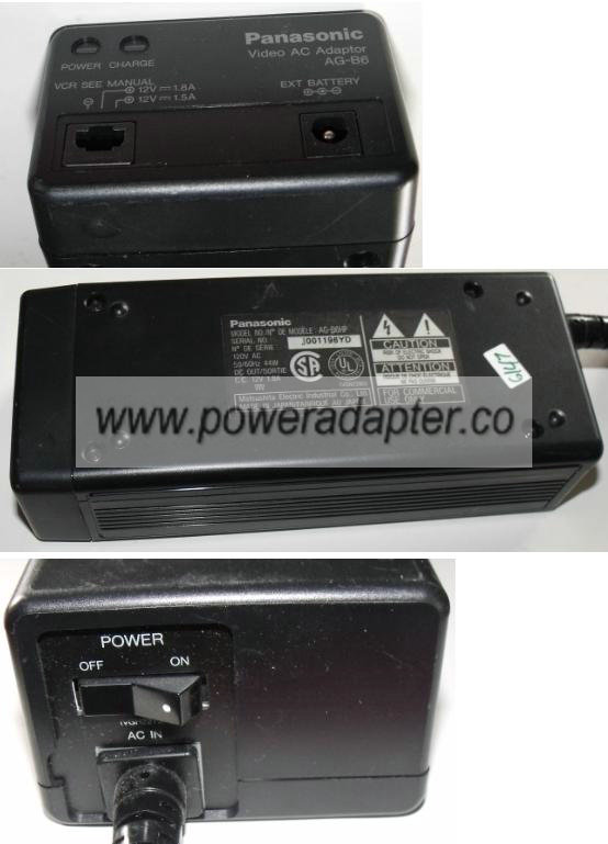 PANASONIC AG-B6HP AC ADAPTER 12Vdc 1.8A NEW POWER SUPPLY PANASONIC AG-B6HP AC ADAPTER 12Vdc 1.8A NEW POWER SUPPLY