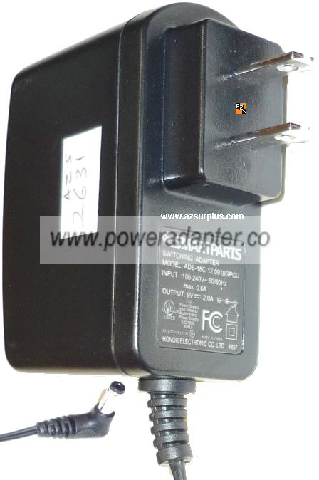SMARTPARTS ADS-18C-120918GPCU AC ADAPTER 9VDC 2A Switching POWE SMARTPARTS ADS-18C-120918GPCU AC ADAPTER 9VDC 2A Switching POWE