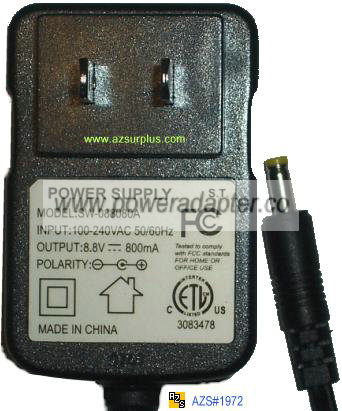 SW-088080A AC ADAPTER 8.8VDC 800mA POWER SUPPLY SW-088080A AC ADAPTER 8.8VDC 800mA POWER SUPPLY