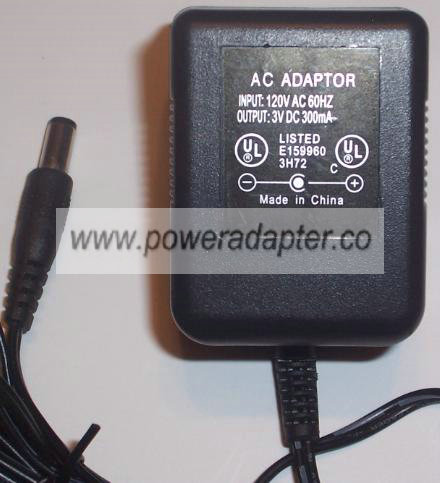 E159960 AC DC ADAPTER 3V 300MA POWER SUPPLY E159960 AC DC ADAPTER 3V 300MA POWER SUPPLY