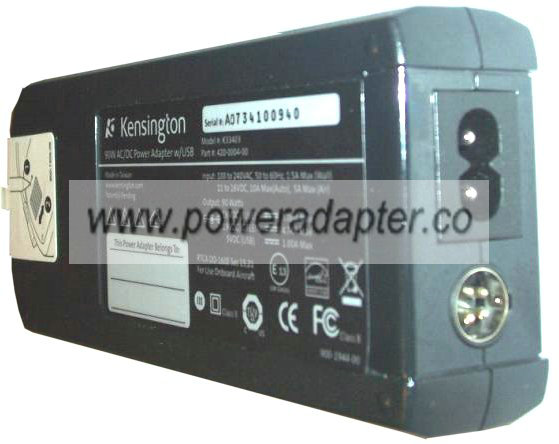 KENSINGTON K33403 AC ADAPTER 16V 5.62A 19VDC 4.74A 90W POWER SUP KENSINGTON K33403 AC ADAPTER 16V 5.62A 19VDC 4.74A 90W POWER SUP