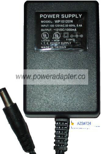 WP10120N AC ADAPTER 12VDC 1000mA 1A Linear POWER SUPPLY WP10120N AC ADAPTER 12VDC 1000mA 1A Linear POWER SUPPLY