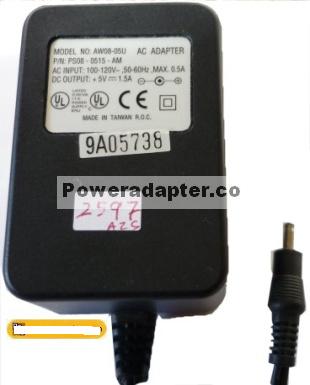 AW08-05U AC ADAPTER 5VDC 1.5A Switching Adaptor POWER SUPPLY AW08-05U AC ADAPTER 5VDC 1.5A Switching Adaptor POWER SUPPLY