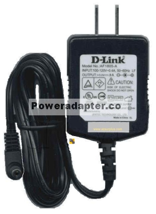 D-Link AF1805-A AC ADAPTER 5VDC 3A -( ) 2x5.5mm 100-120vac JENTE D-Link AF1805-A AC ADAPTER 5VDC 3A -( ) 2x5.5mm 100-120vac JENTE