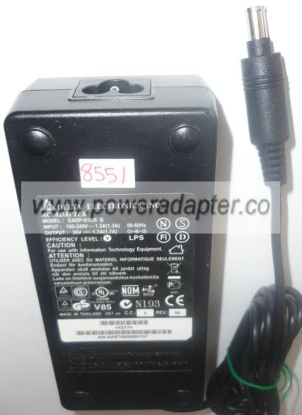 DELTA EADP-61BB B AC ADAPTER 36VDC 1.7A USED -(+) 4.1x6mm Dell p DELTA EADP-61BB B AC ADAPTER 36VDC 1.7A USED -(+) 4.1x6mm Dell p