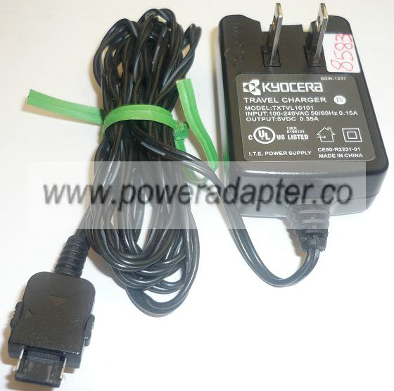 KYOCERA TXTVL10101 AC ADAPTER 5VDC 0.35A USED TRAVEL CHARGER ITE KYOCERA TXTVL10101 AC ADAPTER 5VDC 0.35A USED TRAVEL CHARGER ITE