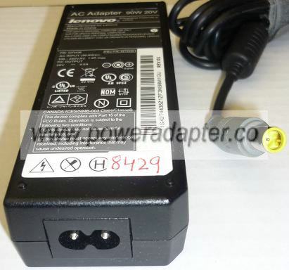 LENOVO 42T4438 AC ADAPTER 20V DC 4.5A 90W USED 5.5x7.8x11mm LAPT LENOVO 42T4438 AC ADAPTER 20V DC 4.5A 90W USED 5.5x7.8x11mm LAPT