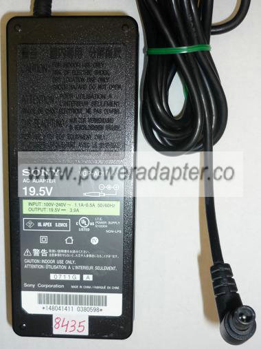 SONY VGP-AC19V15 AC ADAPTER 19.5VDC 3.9A USED -(+) 1x4.5x6.5mm R SONY VGP-AC19V15 AC ADAPTER 19.5VDC 3.9A USED -(+) 1x4.5x6.5mm R
