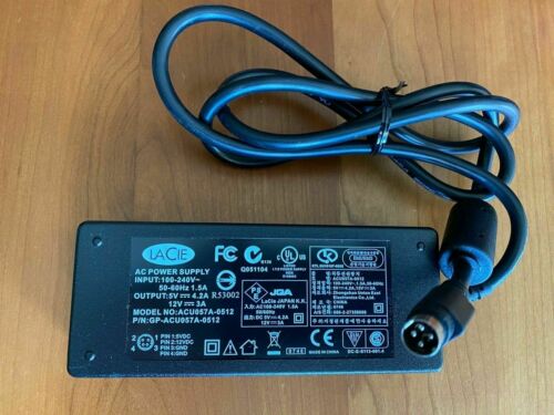 Genuine 4-Pin LACIE ACU057A-0512 Hard Drive AC DC Adapter Power Charger Supply Brand: LaCie MPN: CHARGER POWER SUPPLY w Genuine 4-Pin LACIE ACU057A-0512 Hard Drive AC DC Adapter Power Charger Supply Brand: LaCie MPN: CHARGER POWER SUPPLY w