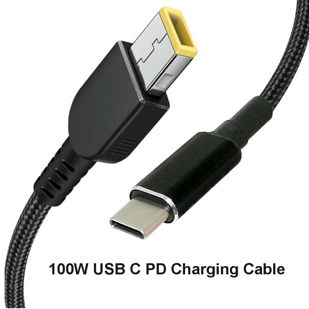 USB-C Type-C to Slim Square Tip PD Charger Power Cable for Lenovo laptops 100W Ideapad 500, 500s Connectors: Slim Sq USB-C Type-C to Slim Square Tip PD Charger Power Cable for Lenovo laptops 100W Ideapad 500, 500s Connectors: Slim Sq