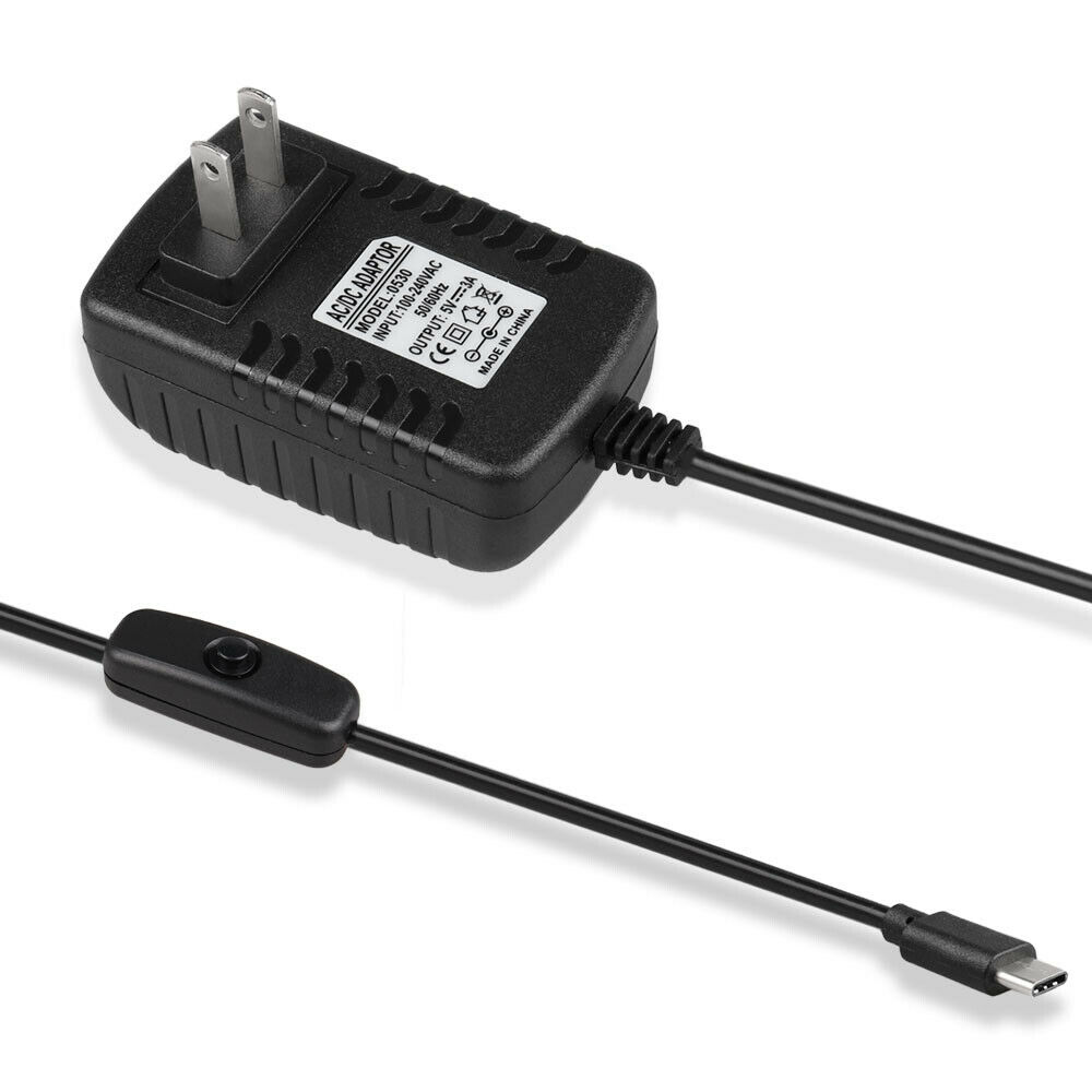 5V 3A Power Supply USB Type-C Adapter Charger for Raspberry Pi 4 Model US EU Specification Input: AC 110-240V, 50-60Hz 5V 3A Power Supply USB Type-C Adapter Charger for Raspberry Pi 4 Model US EU Specification Input: AC 110-240V, 50-60Hz