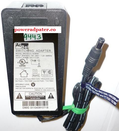 ACBEL ADA017 AC ADAPTER 12VDC 3.33A USED -(+) 2.5x6.2x9mm ROUND ACBEL ADA017 AC ADAPTER 12VDC 3.33A USED -(+) 2.5x6.2x9mm ROUND