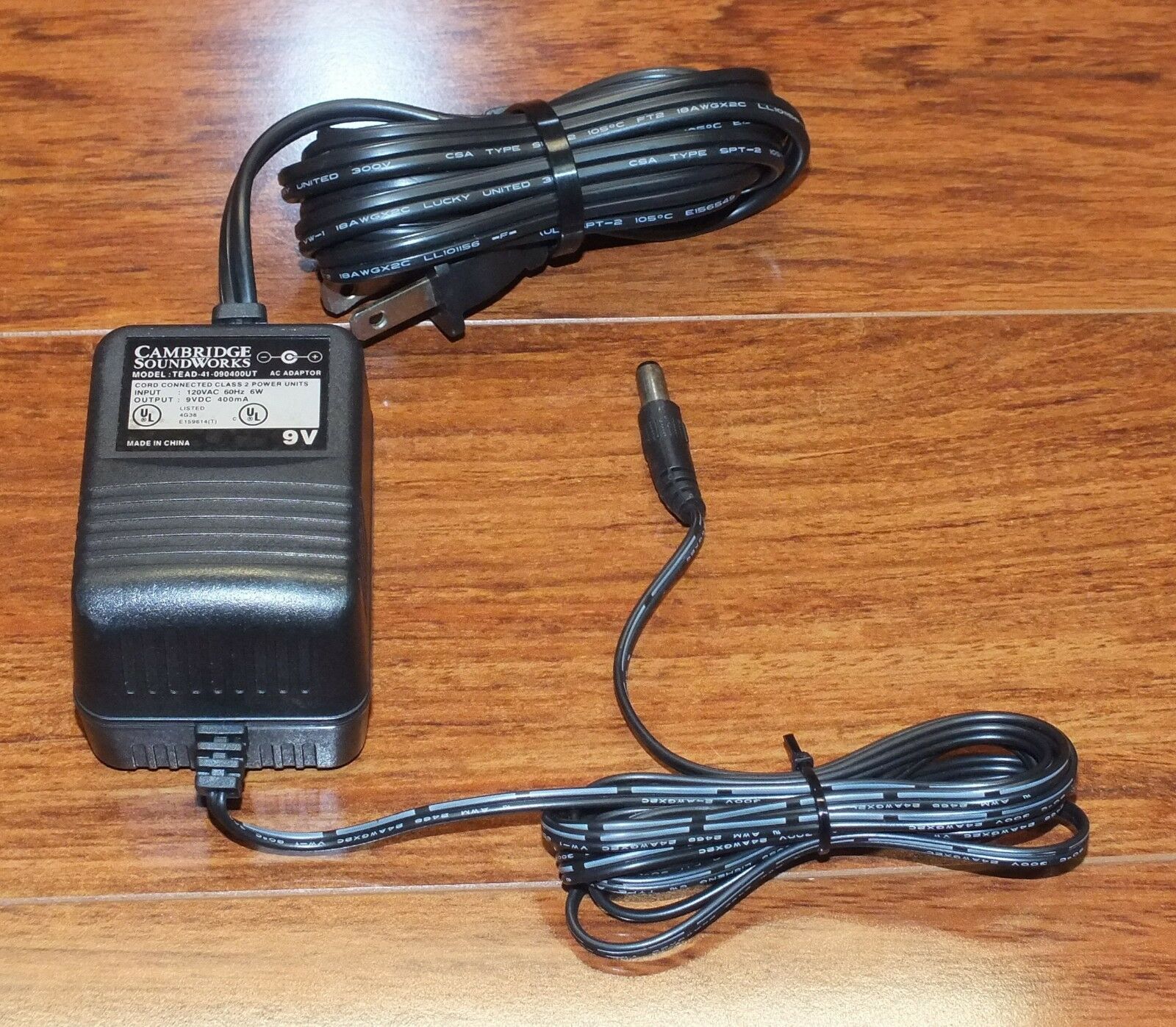 Cambridge Soundworks (TEAD-41-090400UT) 9V 400mA 6W 60Hz AC Adapter Power Supply Country/Region of Manufacture: China Cambridge Soundworks (TEAD-41-090400UT) 9V 400mA 6W 60Hz AC Adapter Power Supply Country/Region of Manufacture: China