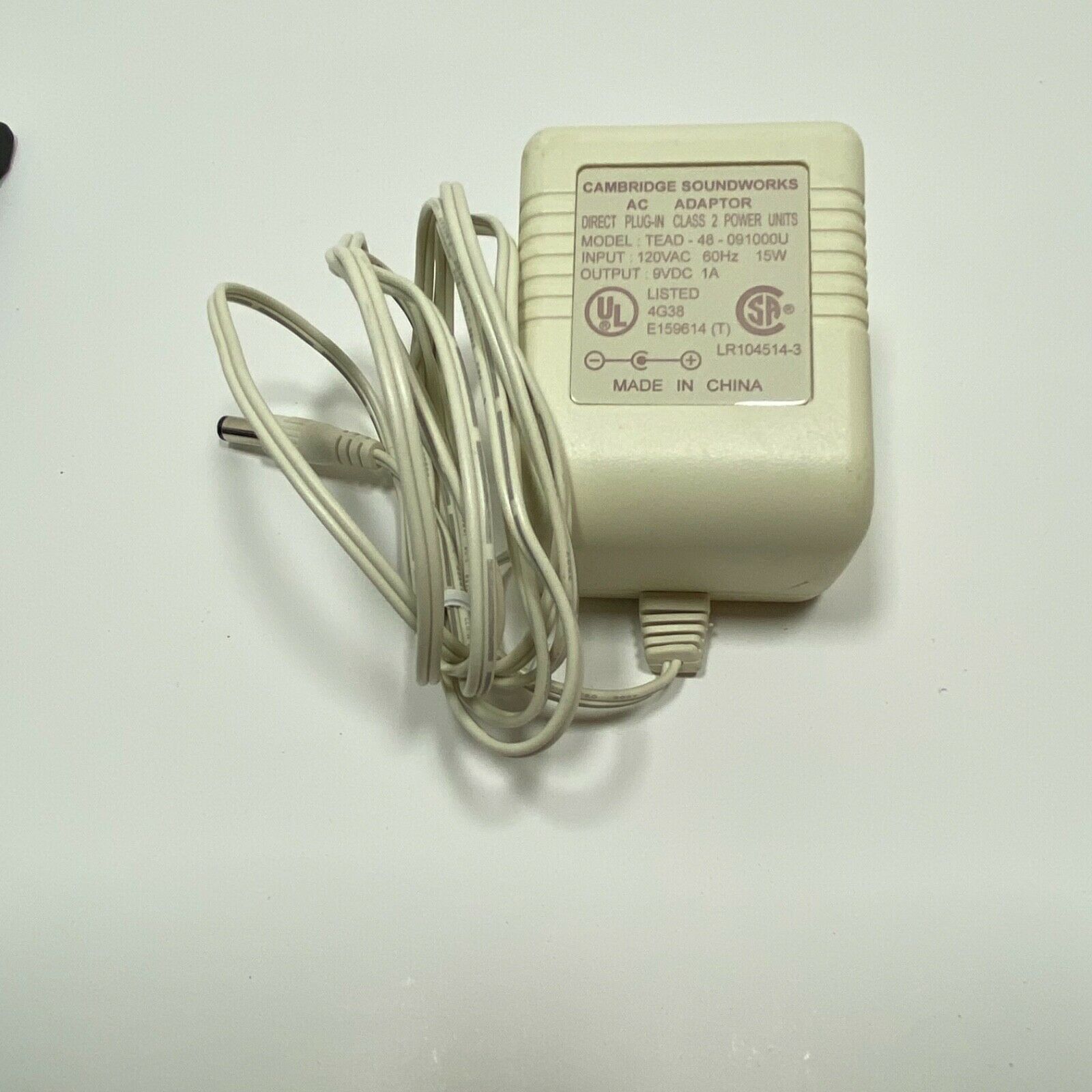 Cambridge TEAD-48-091000U Soundworks AC Power Supply Adapter Charger 9V DC 1A Brand: Cambridge Features: Powered Typ Cambridge TEAD-48-091000U Soundworks AC Power Supply Adapter Charger 9V DC 1A Brand: Cambridge Features: Powered Typ