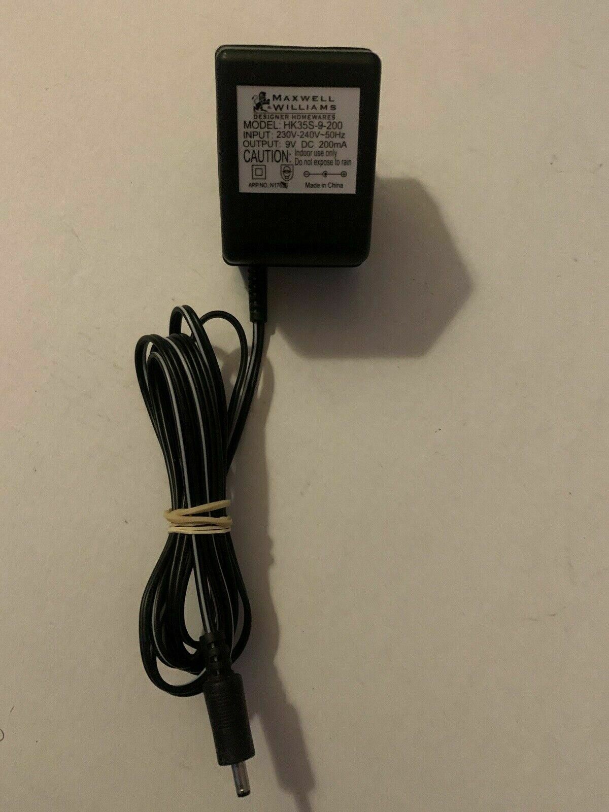 new Maxwell Williams HK35S-9-200 AC Adapter 9v 200mA ype: AC/DC Adapter Features: Powered MPN: HK35S-9-200 Outpu new Maxwell Williams HK35S-9-200 AC Adapter 9v 200mA ype: AC/DC Adapter Features: Powered MPN: HK35S-9-200 Outpu