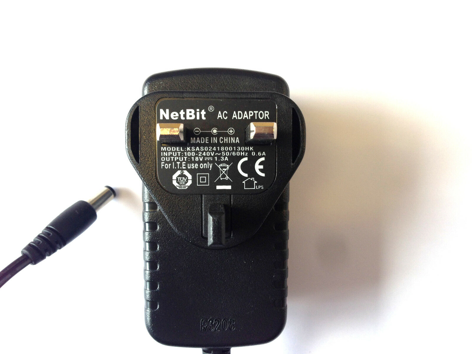 NETBIT KSAS0241800130HK AC ADAPTER 18V 1.3A POWER SUPPLY UK PLUG Colour: Black Unit Type: Unit Compatible Brand: Un NETBIT KSAS0241800130HK AC ADAPTER 18V 1.3A POWER SUPPLY UK PLUG Colour: Black Unit Type: Unit Compatible Brand: Un