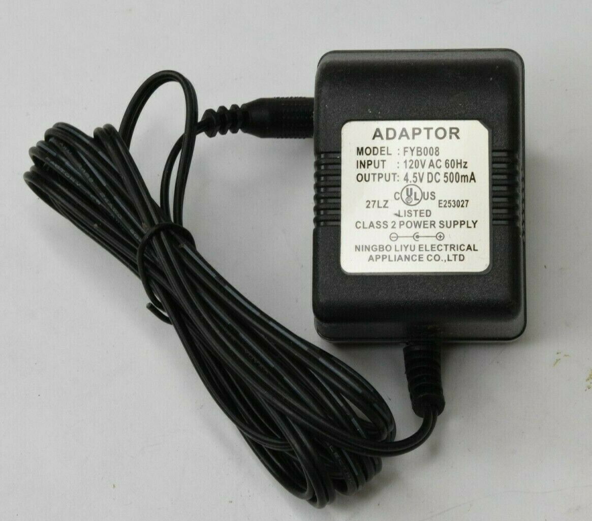 Ningbo Liyu Electrical FYB008 Class 2 Power Supply Adapter Unit 4.5V 500mA Type: Adapter Output Voltage: 4.5 V Featur Ningbo Liyu Electrical FYB008 Class 2 Power Supply Adapter Unit 4.5V 500mA Type: Adapter Output Voltage: 4.5 V Featur
