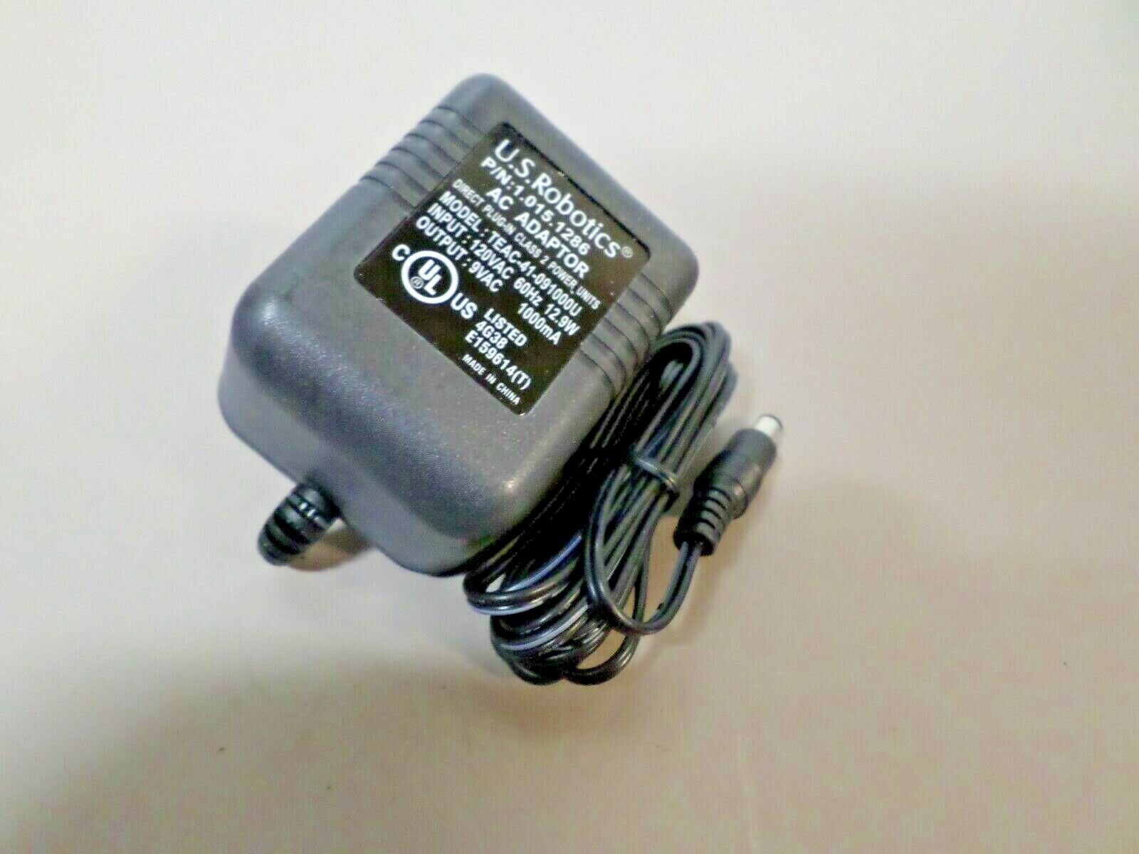 TEAC-41-091000U US Robotics 9V 2A AC Power Supply Adapter 9VAC 1000mA Type: AC Adapter MPN: 1.015.1286 Output Volta TEAC-41-091000U US Robotics 9V 2A AC Power Supply Adapter 9VAC 1000mA Type: AC Adapter MPN: 1.015.1286 Output Volta