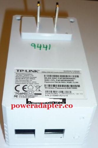 TP-LINK TL-WPA4220 AC ADAPTER USED 300Mbps AV500 Wi-Fi Powerline TP-LINK TL-WPA4220 AC ADAPTER USED 300Mbps AV500 Wi-Fi Powerline