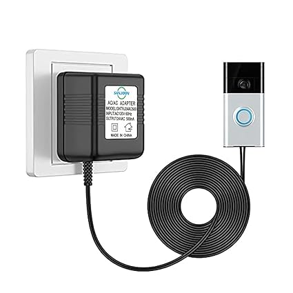 Video Doorbell Transformer 24V500MA Power Transformer Compatible with All Versions of Ring Doorbell and Nest Ecobee, Sen Video Doorbell Transformer 24V500MA Power Transformer Compatible with All Versions of Ring Doorbell and Nest Ecobee, Sen