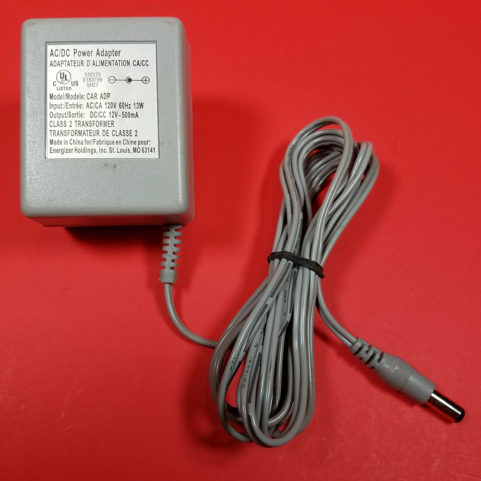 Genuine ENERGIZER CAR ADP Power Supply Adaptor 12V - 500mA OEM AC/DC Adapter Type: AC/DC Power Adapter Features: Po Genuine ENERGIZER CAR ADP Power Supply Adaptor 12V - 500mA OEM AC/DC Adapter Type: AC/DC Power Adapter Features: Po