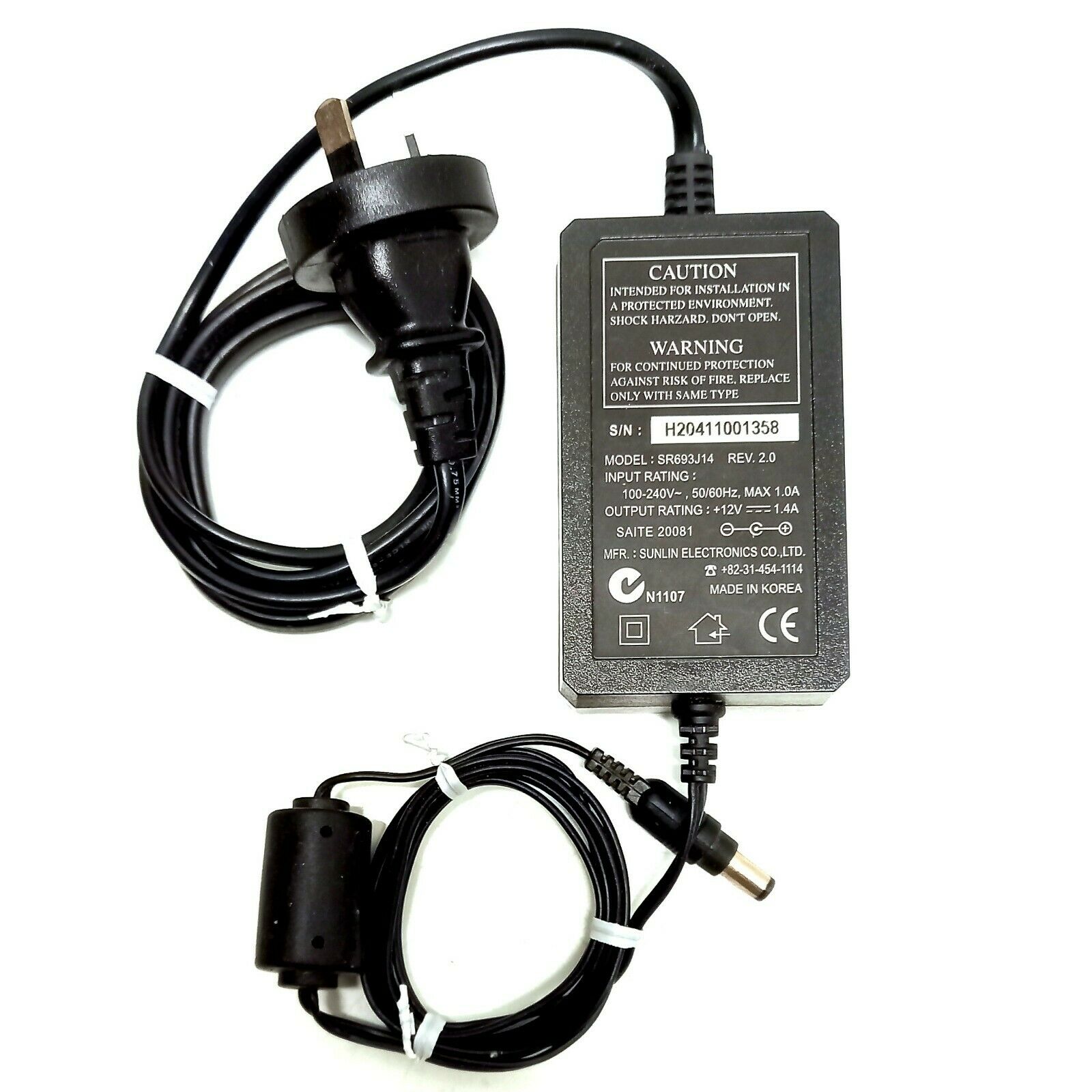 Sunlin Electronics AC/DC Power Supply Adapter SR693J14 12v Brand: Sunlin Electronics Type: AC/DC Adapter Connection Sunlin Electronics AC/DC Power Supply Adapter SR693J14 12v Brand: Sunlin Electronics Type: AC/DC Adapter Connection