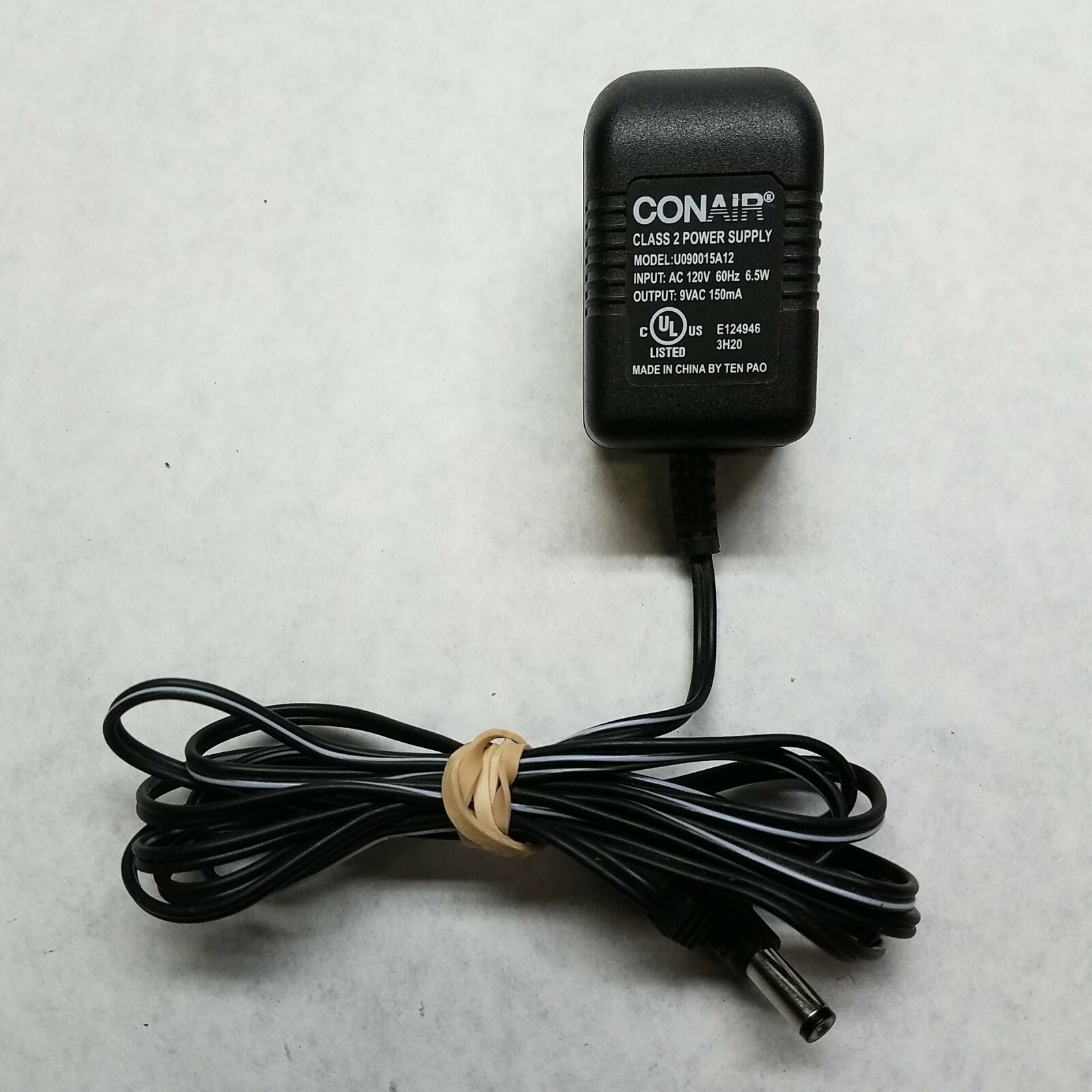 conair class 2 power supply Class 2 AC Adapter Model U090015A12 Output 9VAC model:U910015A12 input:AC 120V 60HZ 6.5w ou conair class 2 power supply Class 2 AC Adapter Model U090015A12 Output 9VAC model:U910015A12 input:AC 120V 60HZ 6.5w ou