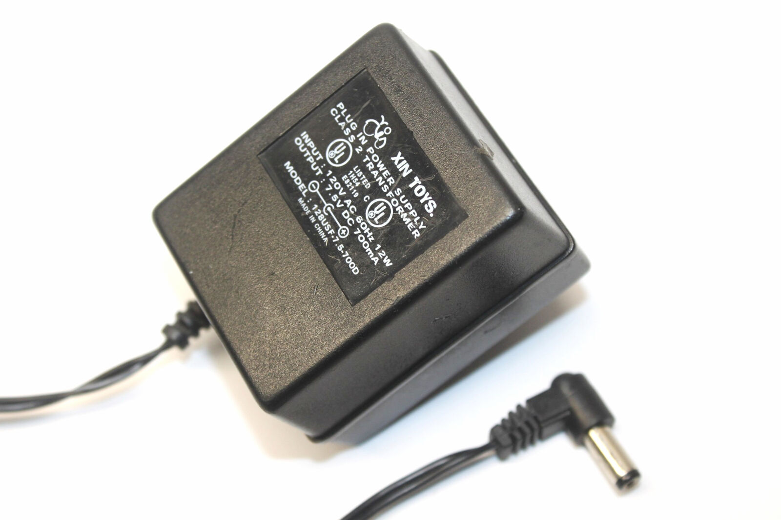 Xin Toys 128USF-7.5-700D Plug-In Class 2 Transformer AC Adapter DC 7.5V 700mA Brand: Xin Toys Type: Adapter MPN: Xin Toys 128USF-7.5-700D Plug-In Class 2 Transformer AC Adapter DC 7.5V 700mA Brand: Xin Toys Type: Adapter MPN: