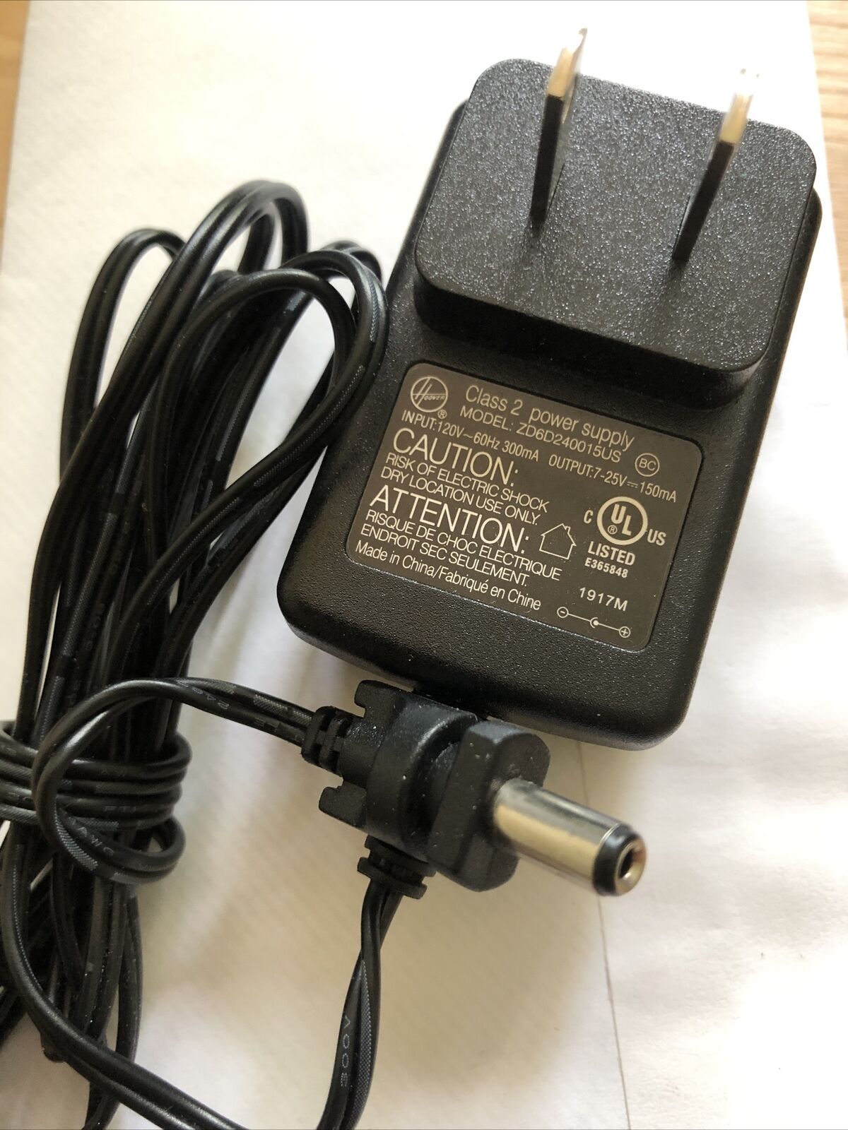 5FT AC Adapter 265 Hoover 440009553 YLJXA-T260040 power supply charger Brand: Hoover Type: AC/DC Adapter Compatibl 5FT AC Adapter 265 Hoover 440009553 YLJXA-T260040 power supply charger Brand: Hoover Type: AC/DC Adapter Compatibl