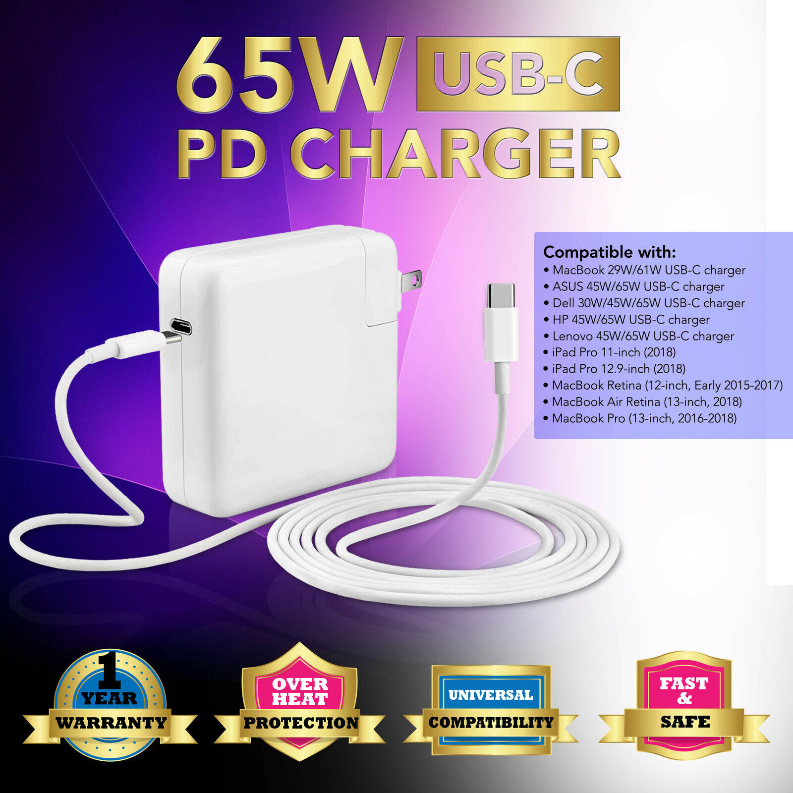 61W Type C USB C AC Adapter Charger for MacBook Pro 13" 2016 2017 2018 A1708 Compatible Brand For Apple, For ASUS, For 61W Type C USB C AC Adapter Charger for MacBook Pro 13" 2016 2017 2018 A1708 Compatible Brand For Apple, For ASUS, For