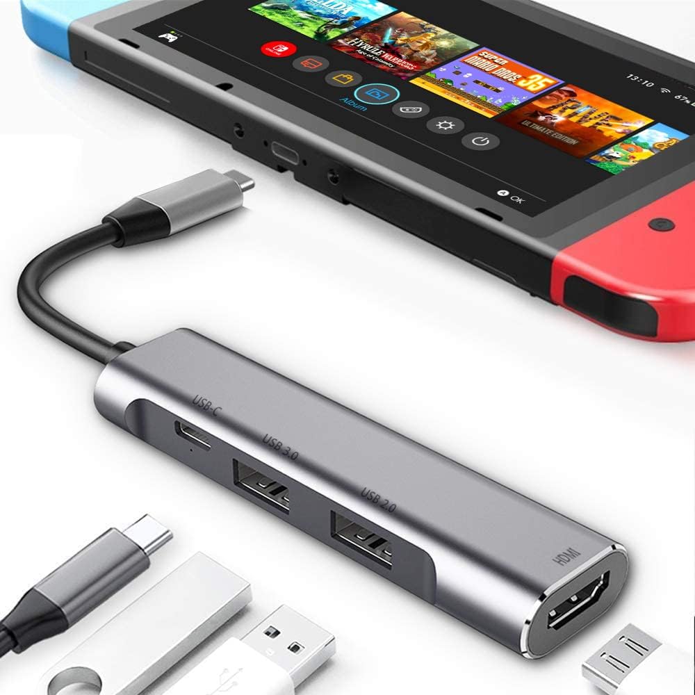 Upgraded USB Type C to HDMI Digital AV Multiport Hub,USB-C(USB3.1) Adapter PD Charger for OLED Switch/Nintendo Switch,Po Upgraded USB Type C to HDMI Digital AV Multiport Hub,USB-C(USB3.1) Adapter PD Charger for OLED Switch/Nintendo Switch,Po