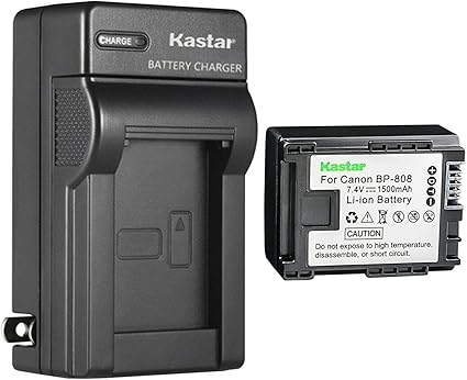 1-Pack BP-808 BP808 Battery and AC Wall Charger Compatible with Canon FS10, FS11, FS20, FS21, FS22, FS31, FS40, FS100, F 1-Pack BP-808 BP808 Battery and AC Wall Charger Compatible with Canon FS10, FS11, FS20, FS21, FS22, FS31, FS40, FS100, F