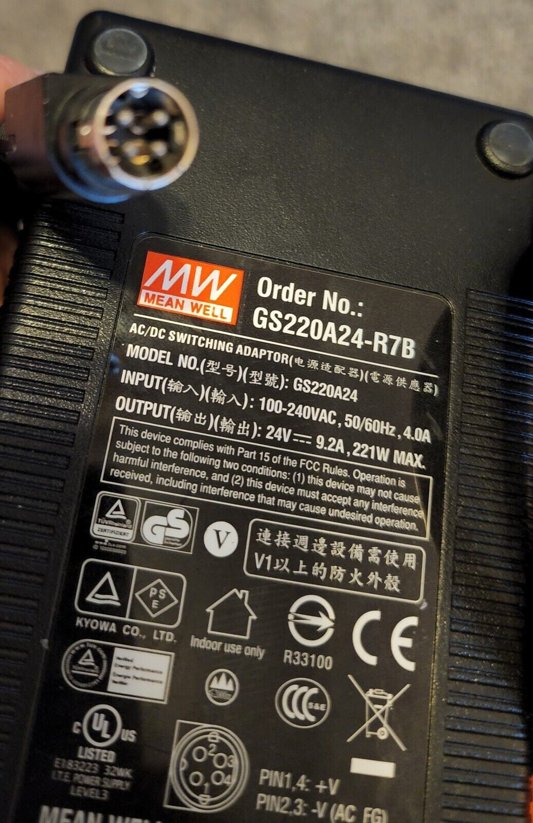 Mean Well Power Supply Model GS220A24-R7b 24V for Ultimaker 2+ or similar Type: Power Supply Compatible Model: For Mean Well Power Supply Model GS220A24-R7b 24V for Ultimaker 2+ or similar Type: Power Supply Compatible Model: For