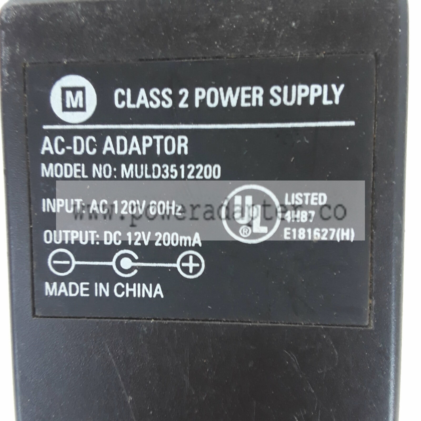 M Class 2 Power Supply Model MULD3512200 Output 12VDC 200mA Brand: M MPN: MULD3512200 UPC: Does Not Apply EA1065 M Class 2 Power Supply Model MULD3512200 Output 12VDC 200mA Brand: M MPN: MULD3512200 UPC: Does Not Apply EA1065