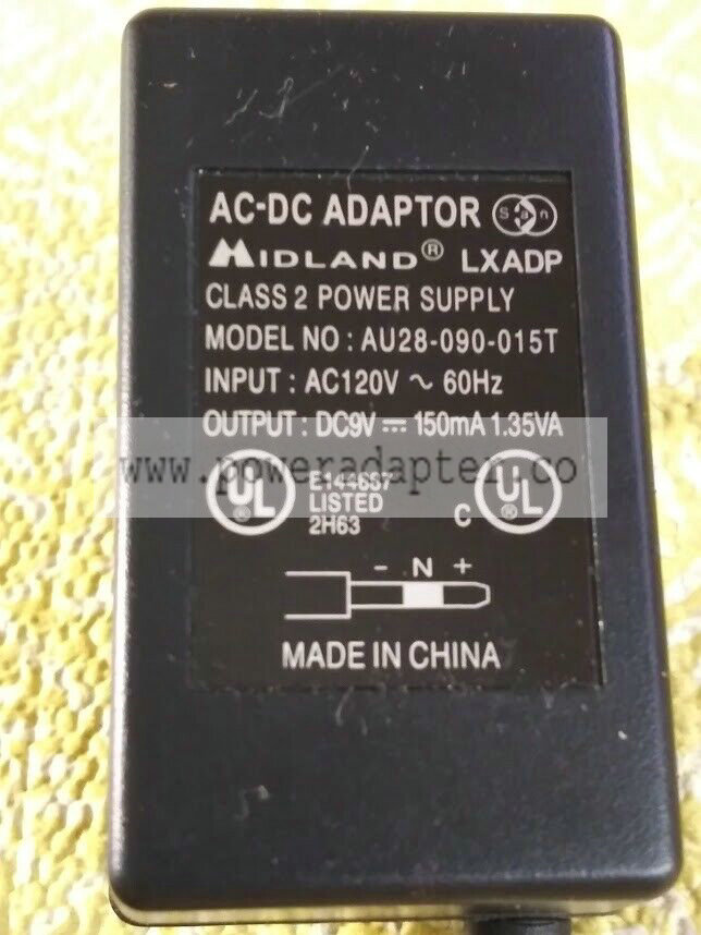 Midland LXADP AC Adapter Model AU28-090-015T Dual Male Plugs Model: AU28-090-015T MPN: AU28-090-015T Country/Regio Midland LXADP AC Adapter Model AU28-090-015T Dual Male Plugs Model: AU28-090-015T MPN: AU28-090-015T Country/Regio