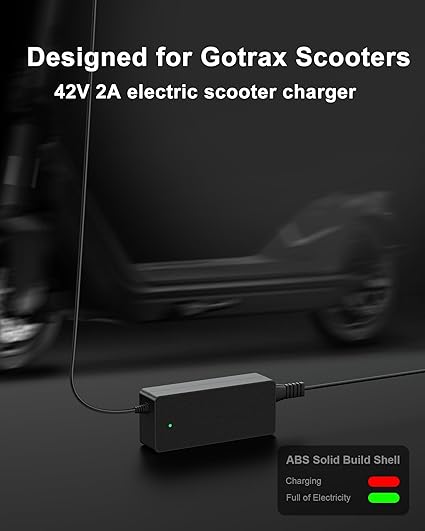 42V 2A for Gotrax Electric Scooter Charger – Compatible with GoTrax GXL V2, Apex, XR Ultra, for Go Trax Electric Scooter 42V 2A for Gotrax Electric Scooter Charger – Compatible with GoTrax GXL V2, Apex, XR Ultra, for Go Trax Electric Scooter