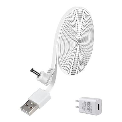 Power Charge Cable Compatible with Stick Up Cam Battery and Spotlight Cam Battery, 10ft Charge Cord with Wall Charger to Power Charge Cable Compatible with Stick Up Cam Battery and Spotlight Cam Battery, 10ft Charge Cord with Wall Charger to