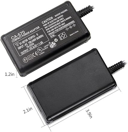 CA-570 AC Adapter Charger Compatible with Canon XA25, XA10, XA-20, XA30, HG20, XH-A1, XA-30, HF M31 HF S10 Vixia HF100, CA-570 AC Adapter Charger Compatible with Canon XA25, XA10, XA-20, XA30, HG20, XH-A1, XA-30, HF M31 HF S10 Vixia HF100,