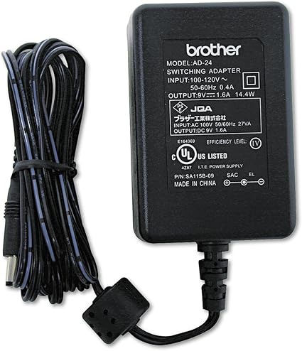 Brother 9V AC Adapter Replace AD-24 AD24 AD-24ES AD24ES for Brother P-Touch Label Printer Connectivity Technology Power Brother 9V AC Adapter Replace AD-24 AD24 AD-24ES AD24ES for Brother P-Touch Label Printer Connectivity Technology Power