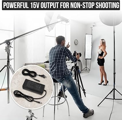 15V DC Power Adapter for GVM LED Video Light Panel, Compatible with 520S 560AS 672S 680RS 480LS 480LSG 29W 800D 800D-RGB 15V DC Power Adapter for GVM LED Video Light Panel, Compatible with 520S 560AS 672S 680RS 480LS 480LSG 29W 800D 800D-RGB