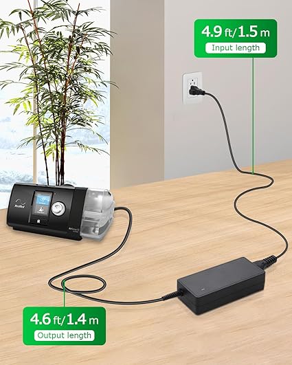 ResMed AirSense 10 Power Cord Replacement Power Supply for ResMed AirSense 10 S10 AirCurve 10 Series CPAP and BiPAP Mach ResMed AirSense 10 Power Cord Replacement Power Supply for ResMed AirSense 10 S10 AirCurve 10 Series CPAP and BiPAP Mach