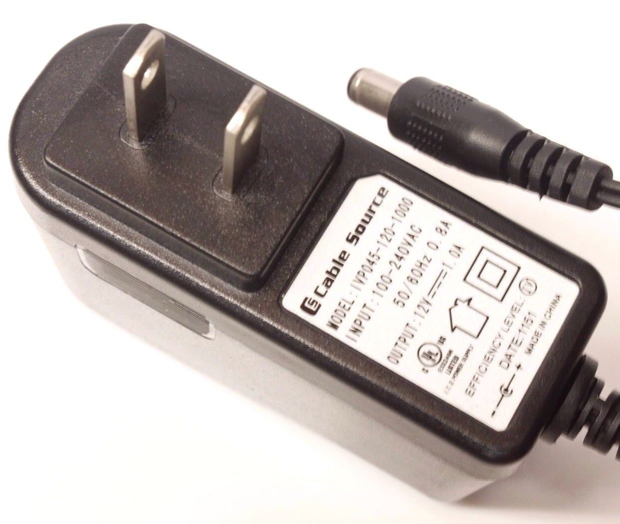 Cable Source IVP045-120-1000 AC DC Power Supply Adapter 12V 1A 1000mA Cord Brand: Cable Source Type: Adapter MPN: Cable Source IVP045-120-1000 AC DC Power Supply Adapter 12V 1A 1000mA Cord Brand: Cable Source Type: Adapter MPN: