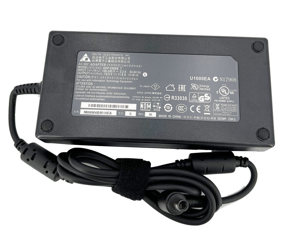 19.5V 11.8A 230W AC Power Adapter For Gigabyte Aorus 15-WA-F74ADW 15-X9 7.4MM Brand: Delta Type: Power Adapter Compa 19.5V 11.8A 230W AC Power Adapter For Gigabyte Aorus 15-WA-F74ADW 15-X9 7.4MM Brand: Delta Type: Power Adapter Compa
